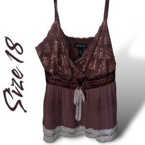 Lane Bryant Tank - size 18 - side zipper closure - brown